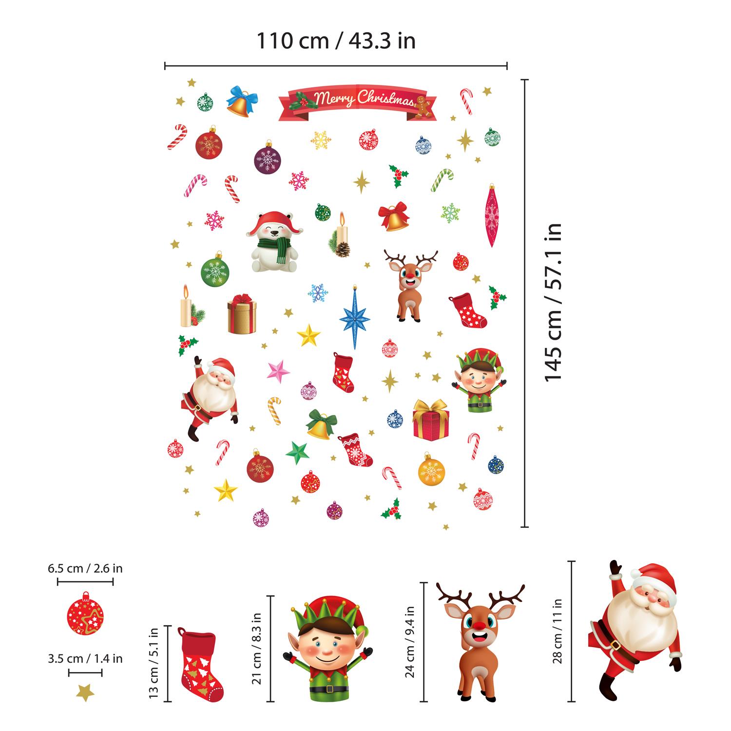Christmas Removable Reusable Window Cling Art Decal Glass Sticker Stick on Art - Picture 49 of 60