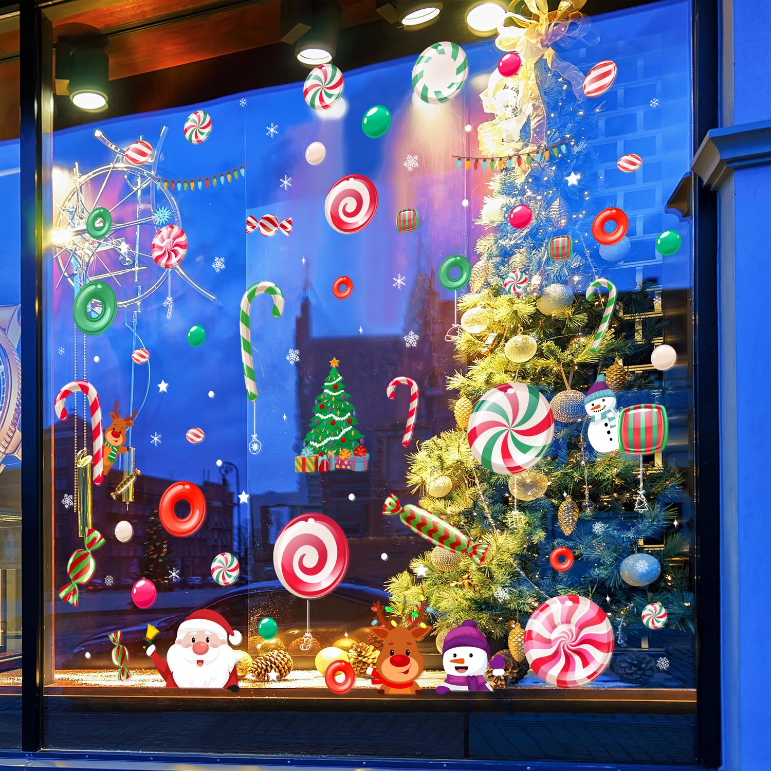 Christmas Removable Reusable Window Cling Art Decal Glass Sticker Stick on Art - Picture 55 of 60