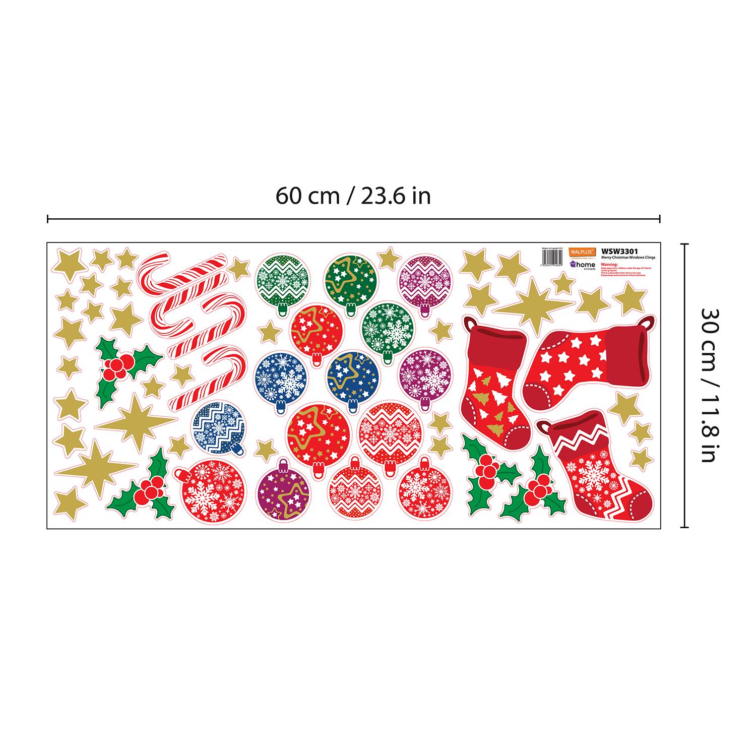 Christmas Removable Reusable Window Cling Art Decal Glass Sticker Stick on Art - Picture 5 of 60