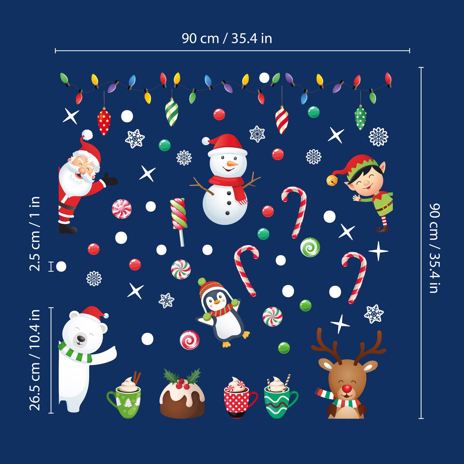 Christmas Removable Reusable Window Cling Art Decal Glass Sticker Stick on Art - Picture 12 of 60
