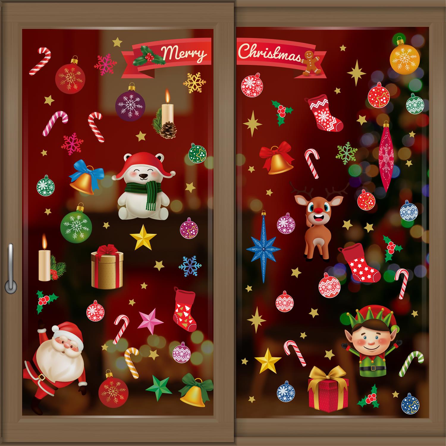 Christmas Removable Reusable Window Cling Art Decal Glass Sticker Stick on Art - Picture 47 of 60