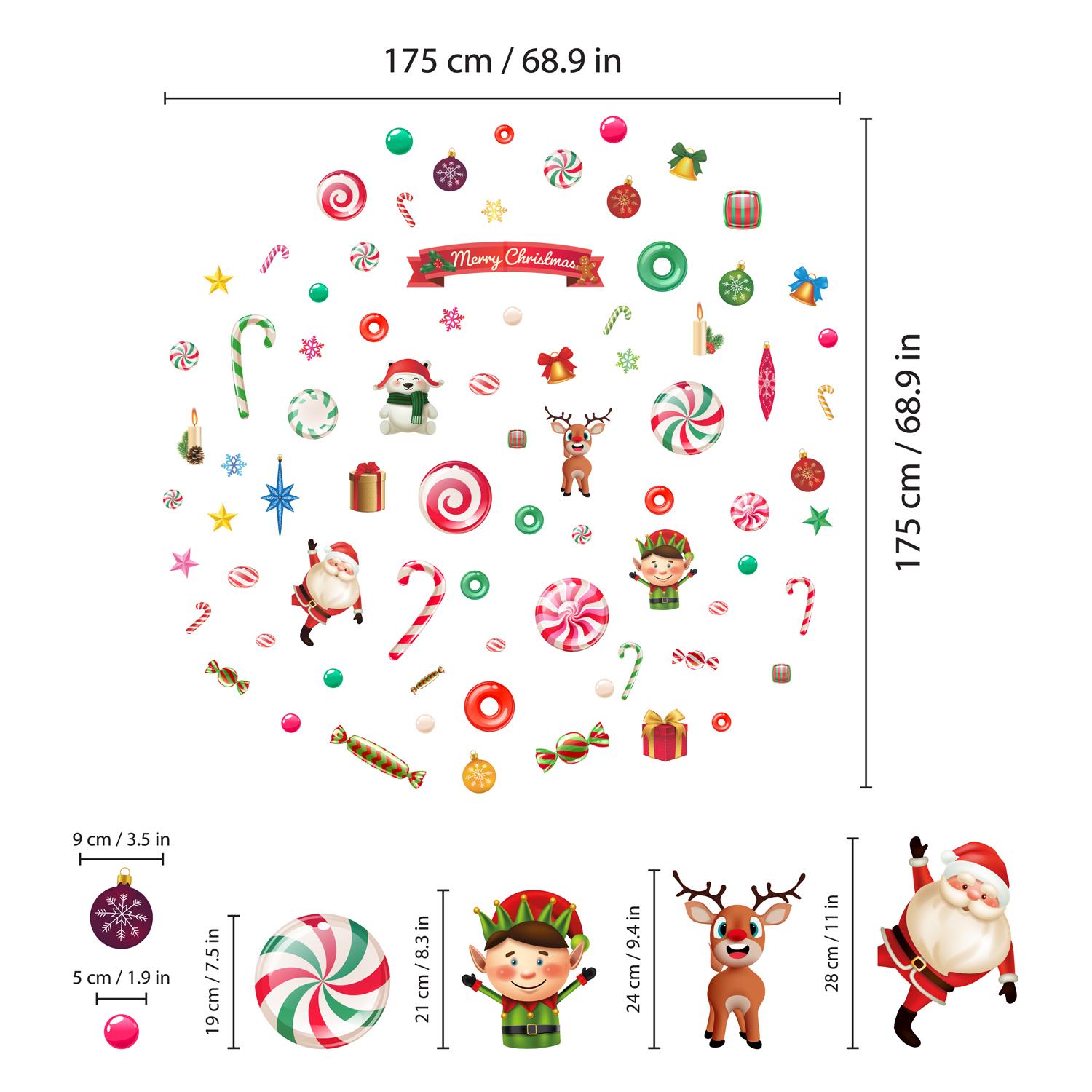 Christmas Removable Reusable Window Cling Art Decal Glass Sticker Stick on Art - Picture 42 of 60