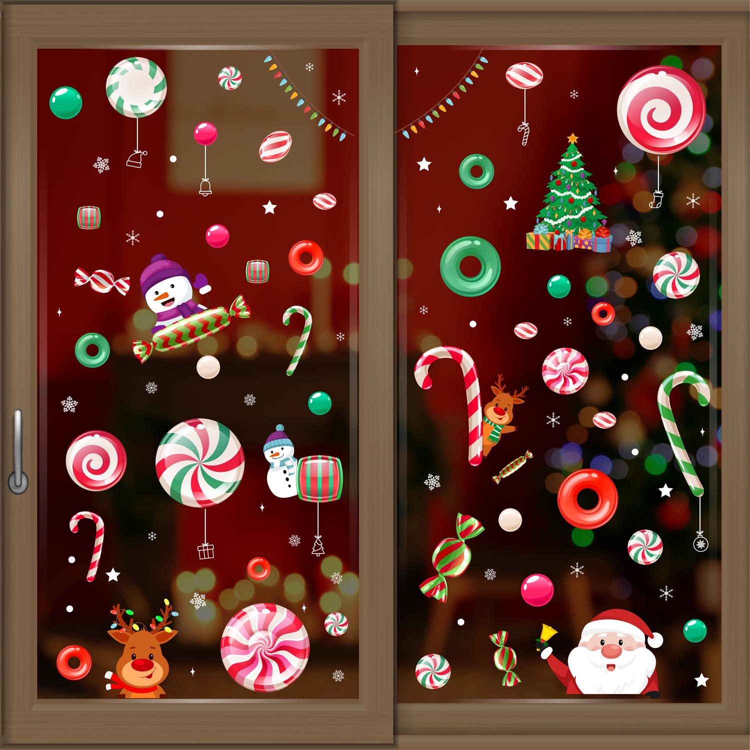 Christmas Removable Reusable Window Cling Art Decal Glass Sticker Stick on Art - Picture 54 of 60