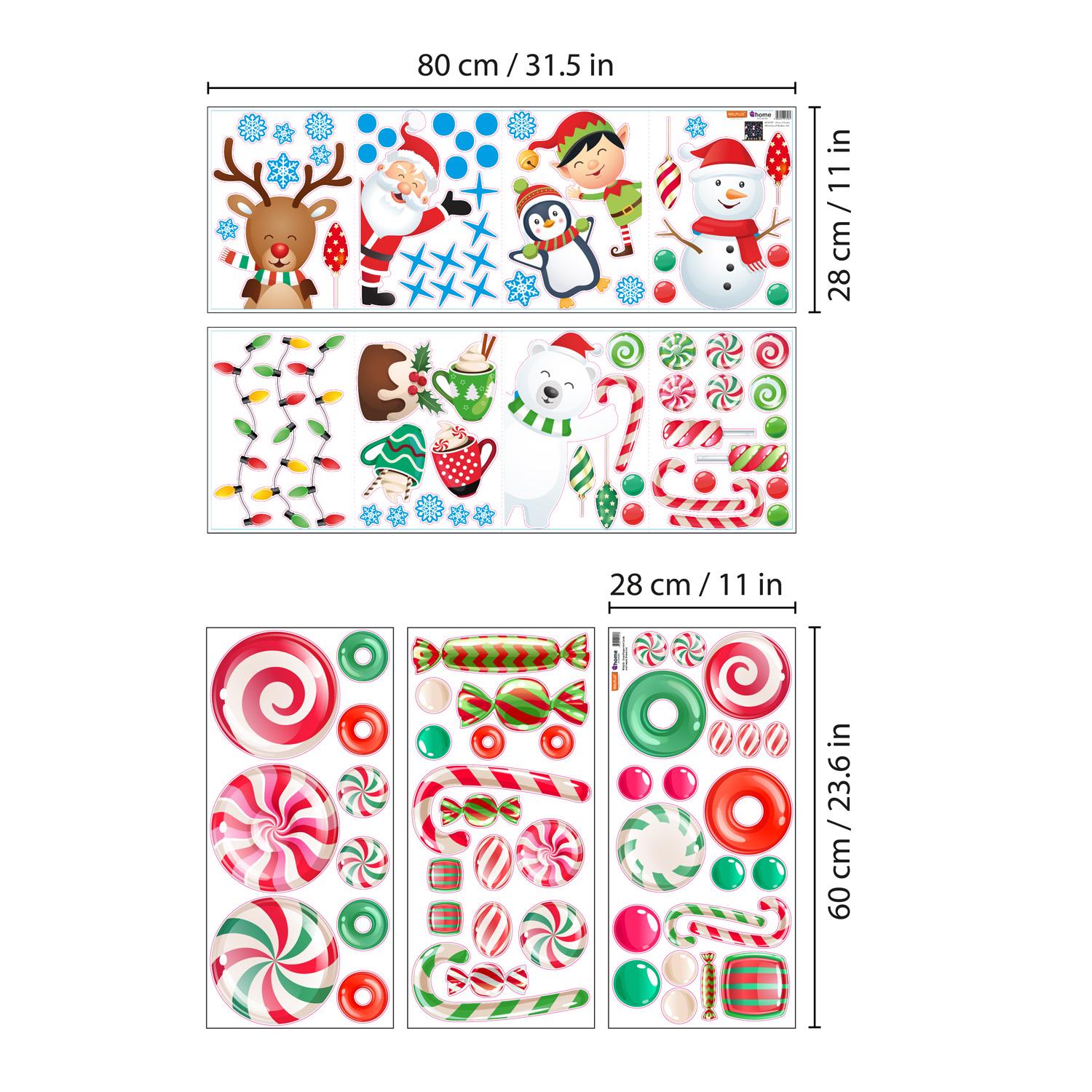 Christmas Removable Reusable Window Cling Art Decal Glass Sticker Stick on Art - Picture 36 of 60