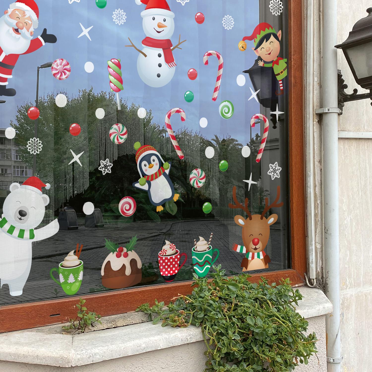 Christmas Removable Reusable Window Cling Art Decal Glass Sticker Stick on Art - Picture 10 of 60