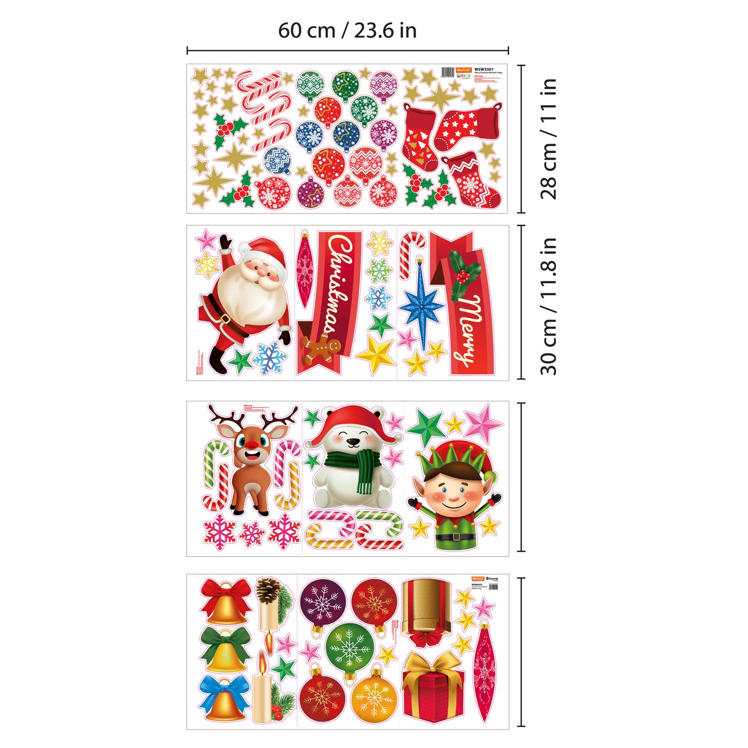 Christmas Removable Reusable Window Cling Art Decal Glass Sticker Stick on Art - Picture 50 of 60