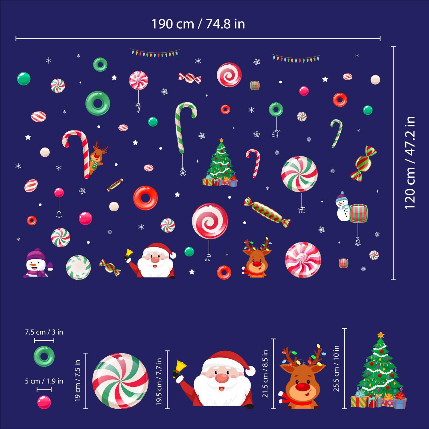 Christmas Removable Reusable Window Cling Art Decal Glass Sticker Stick on Art - Picture 56 of 60