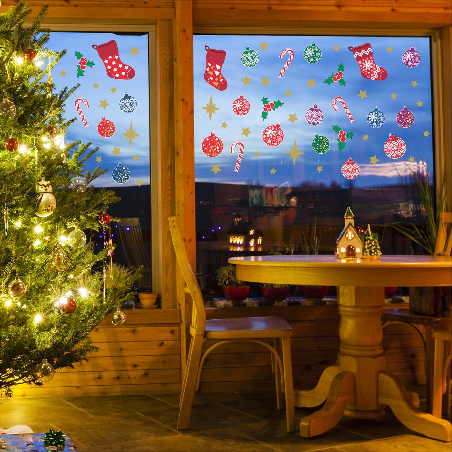 Christmas Removable Reusable Window Cling Art Decal Glass Sticker Stick on Art - Picture 3 of 60