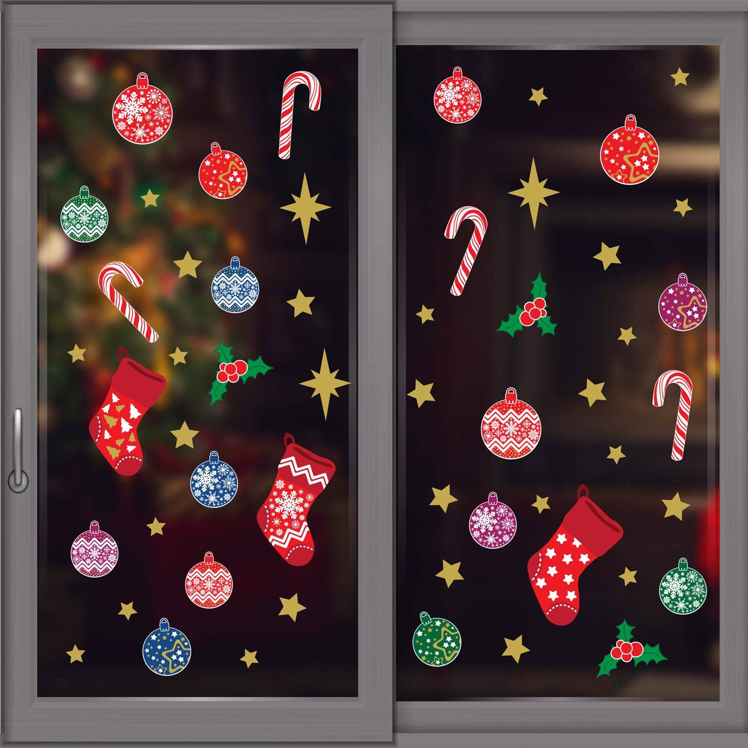Christmas Removable Reusable Window Cling Art Decal Glass Sticker Stick on Art - Picture 1 of 60