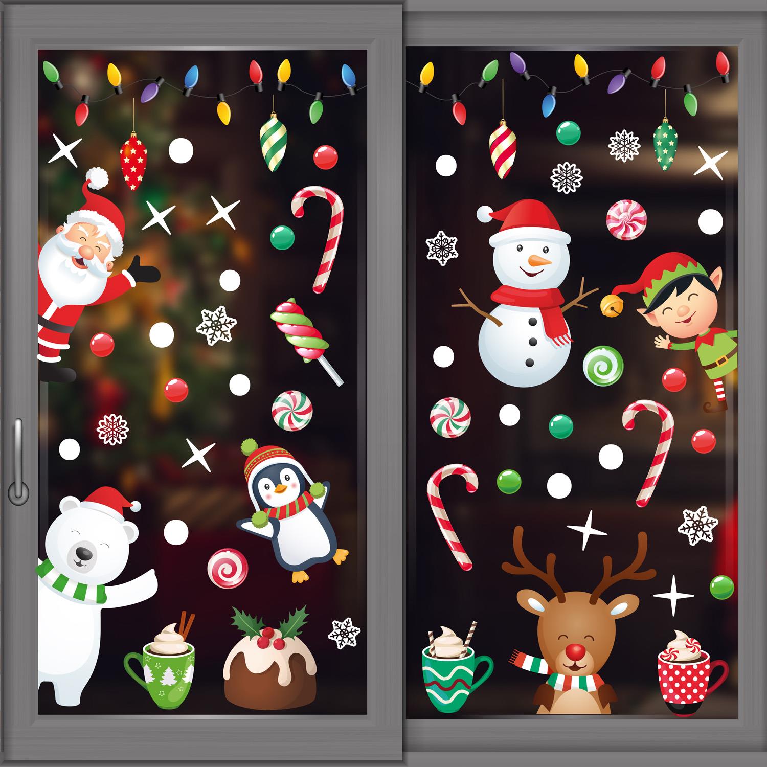 Christmas Removable Reusable Window Cling Art Decal Glass Sticker Stick on Art - Picture 9 of 60