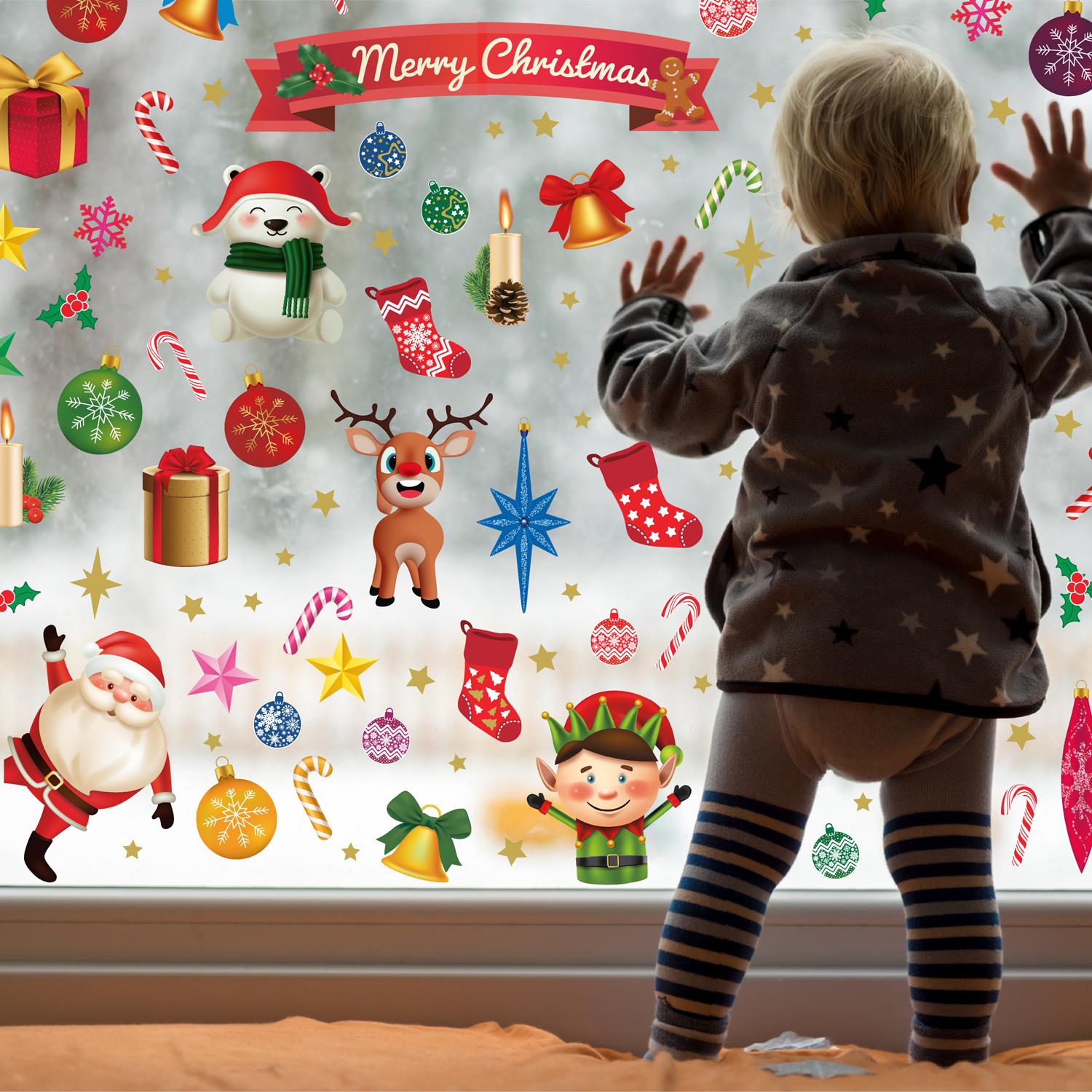Christmas Removable Reusable Window Cling Art Decal Glass Sticker Stick on Art - Picture 48 of 60