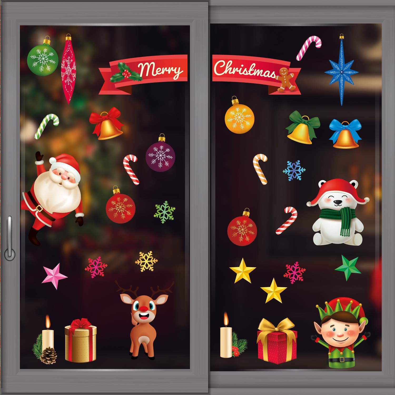 Christmas Removable Reusable Window Cling Art Decal Glass Sticker Stick on Art - Picture 17 of 60