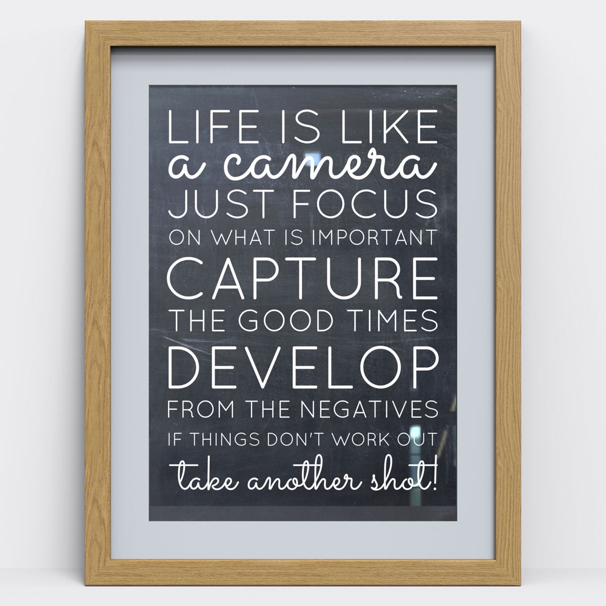 A1 A2 A3 A4 A5 Picture Photo Poster Frame with Grey Mount - Black White Oak - Picture 3 of 4