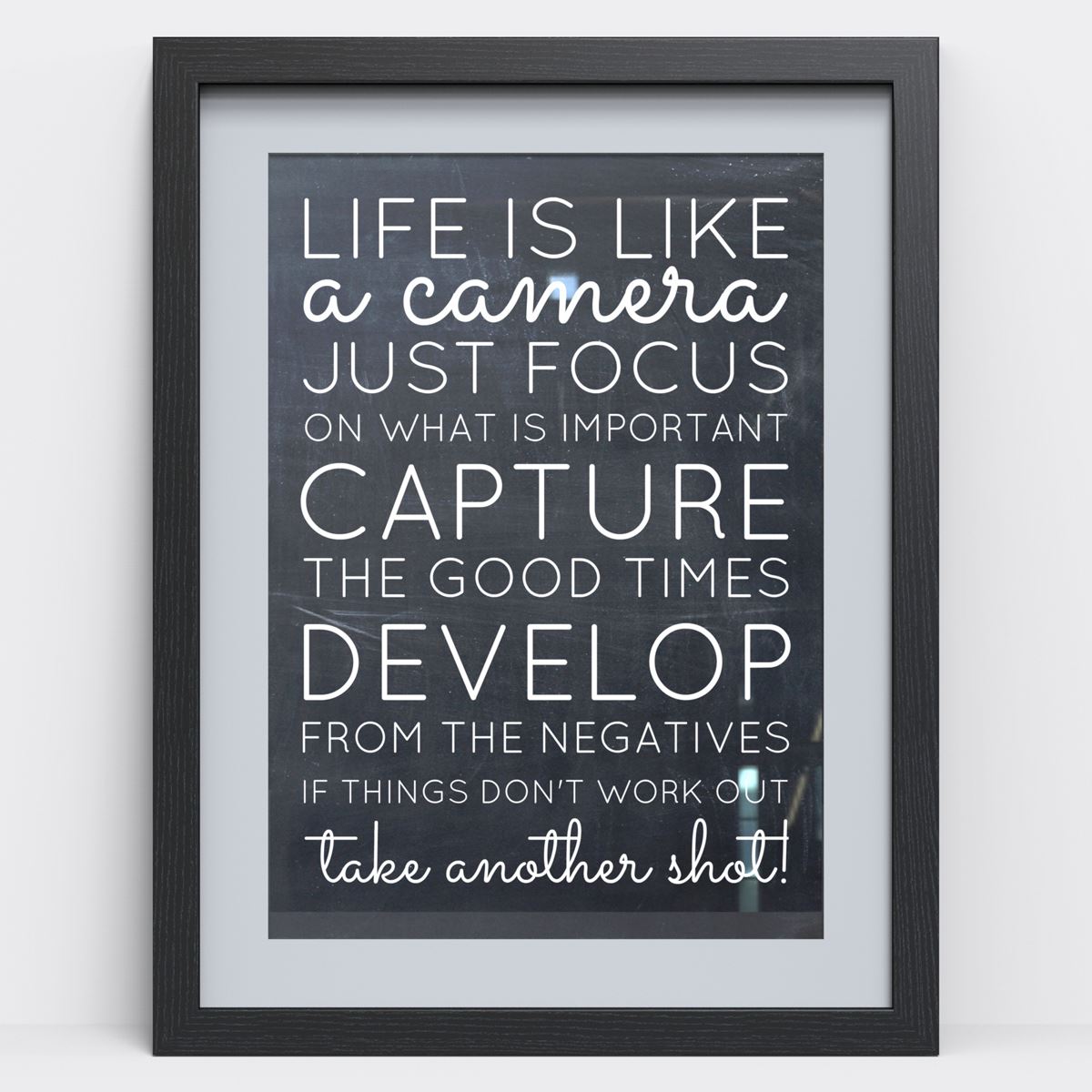 A1 A2 A3 A4 A5 Picture Photo Poster Frame with Grey Mount - Black White Oak - Picture 2 of 4