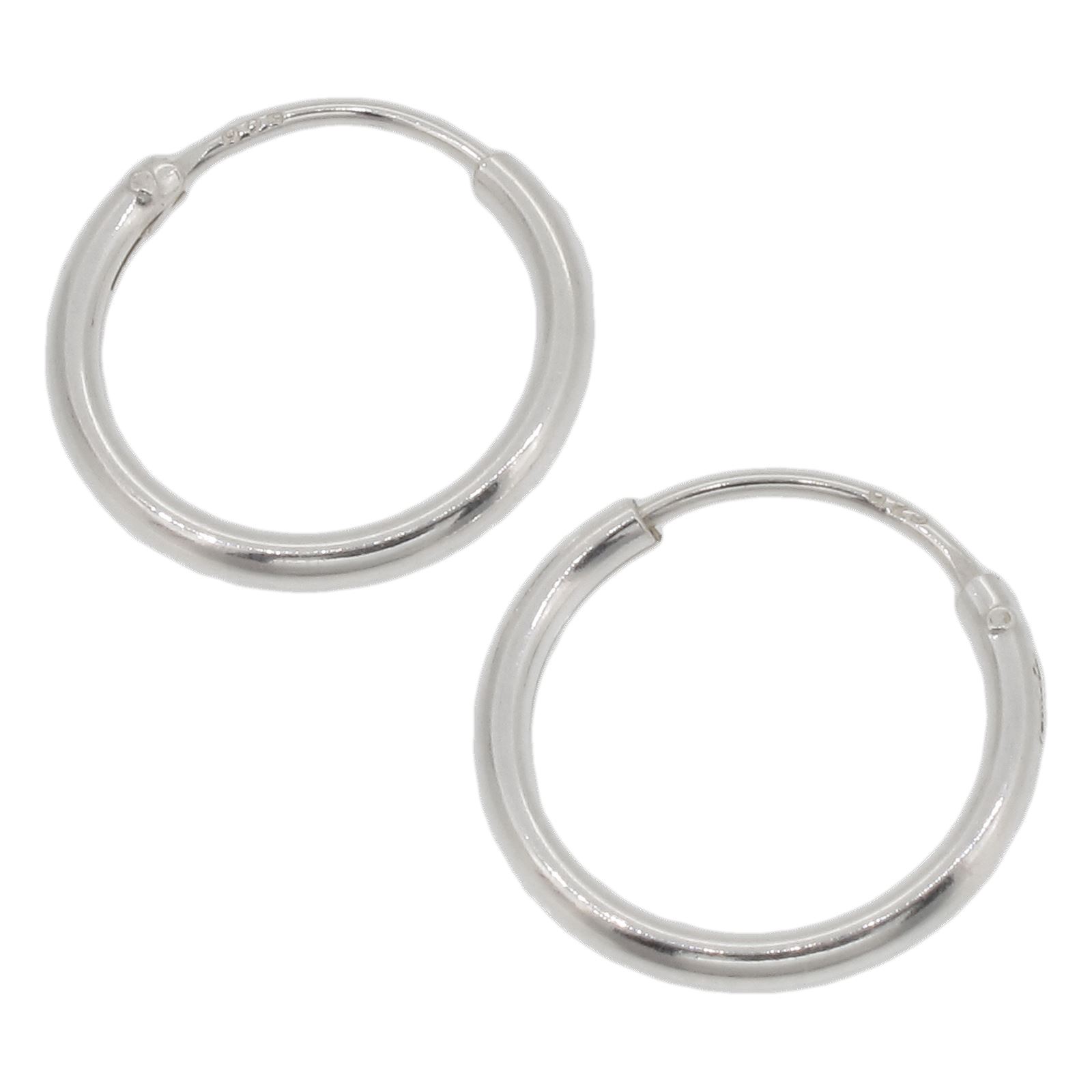 Sterling Silver 12mm Hoop Earrings - PAIR - Small Hoops / Basic ...