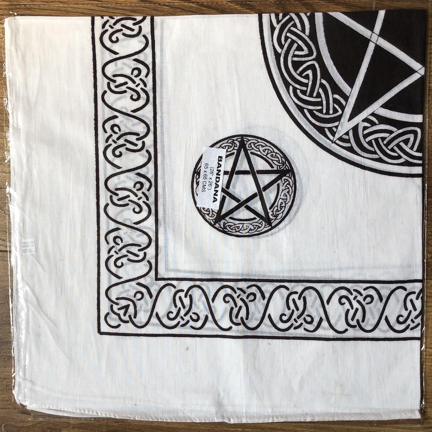 Pentagram Bandana Scarf Cloth Face Covering 100 Cotton 65cm Sq Choose