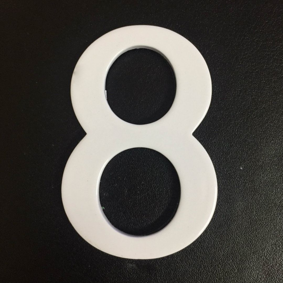 1.5 - 2 Inch Self Adhesive Numbers & Letters Solid Brass White Powder Coated - Picture 39 of 40