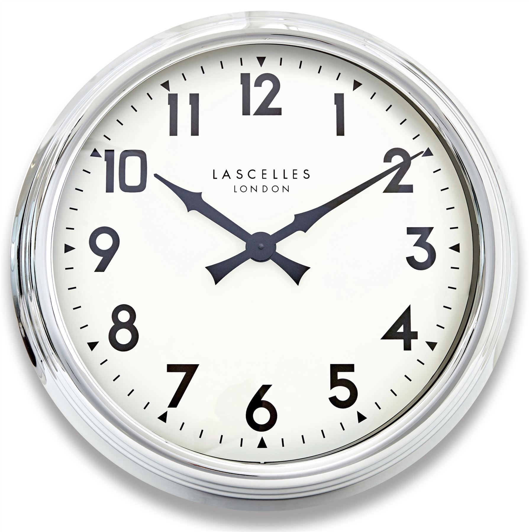 60cm High Quality Chrome "Lascelles London" Wall Clock eBay