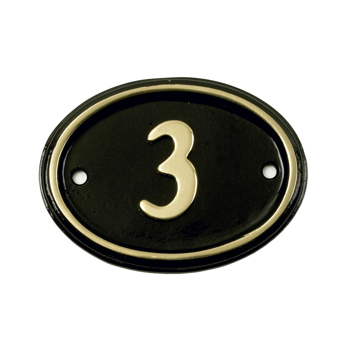 Deluxe Polished Brass & Black Oval House Number Signs 1 - 49 - Picture 8 of 58