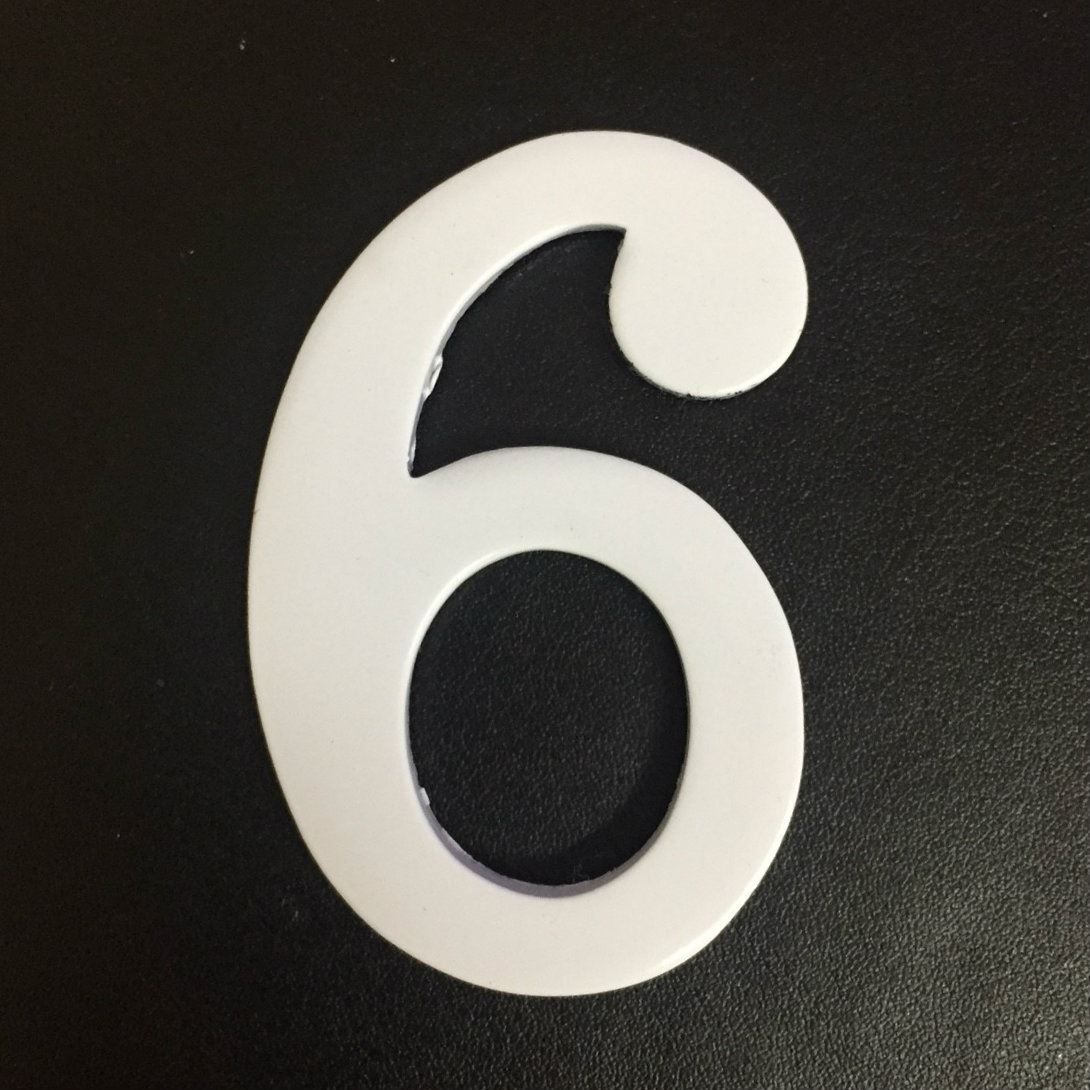 1.5 - 2 Inch Self Adhesive Numbers & Letters Solid Brass White Powder Coated - Picture 37 of 40