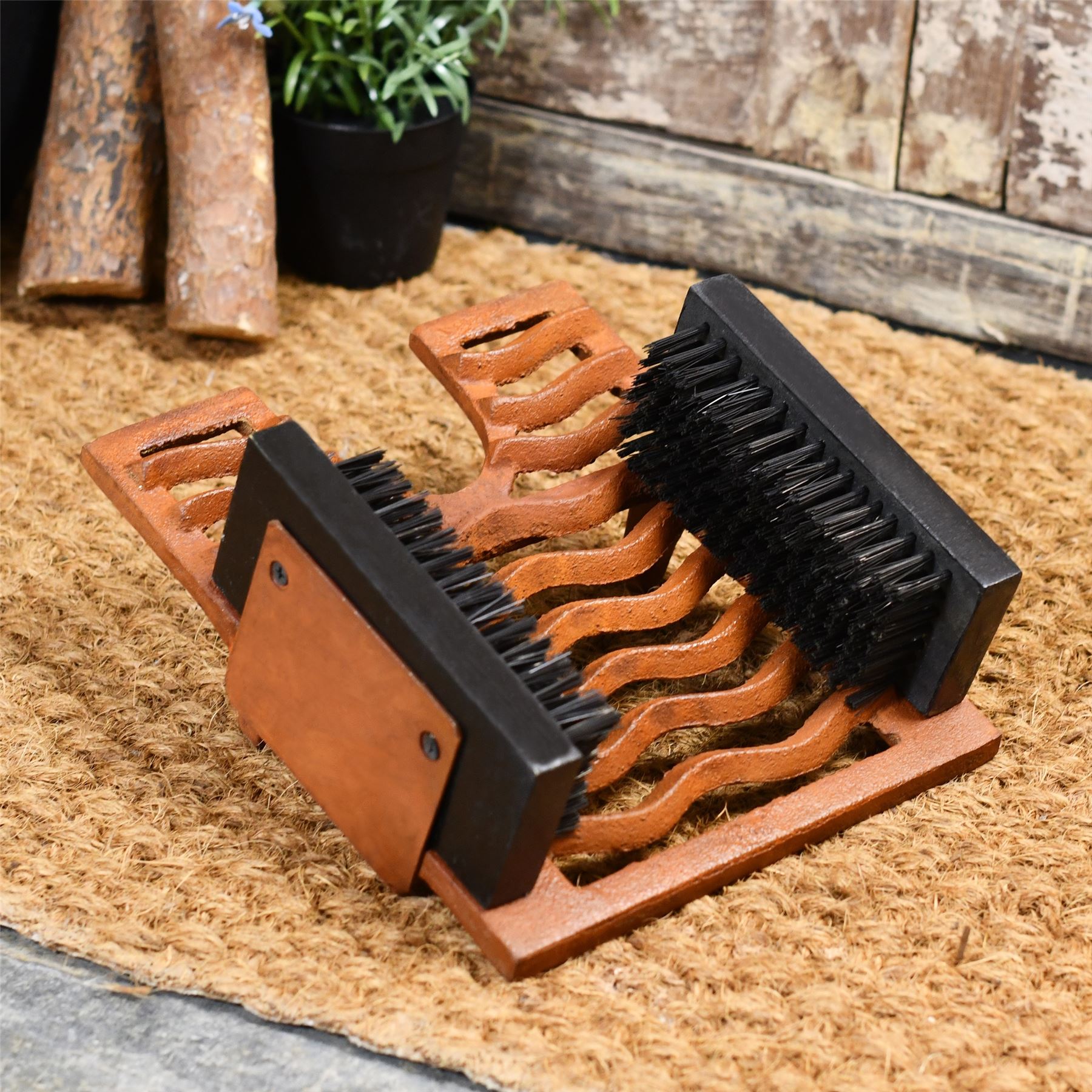 Shoe Accessories Shoes Cast Iron 3 in 1 Boot Brush Boot Jack and Scraper by The Garden Foundry