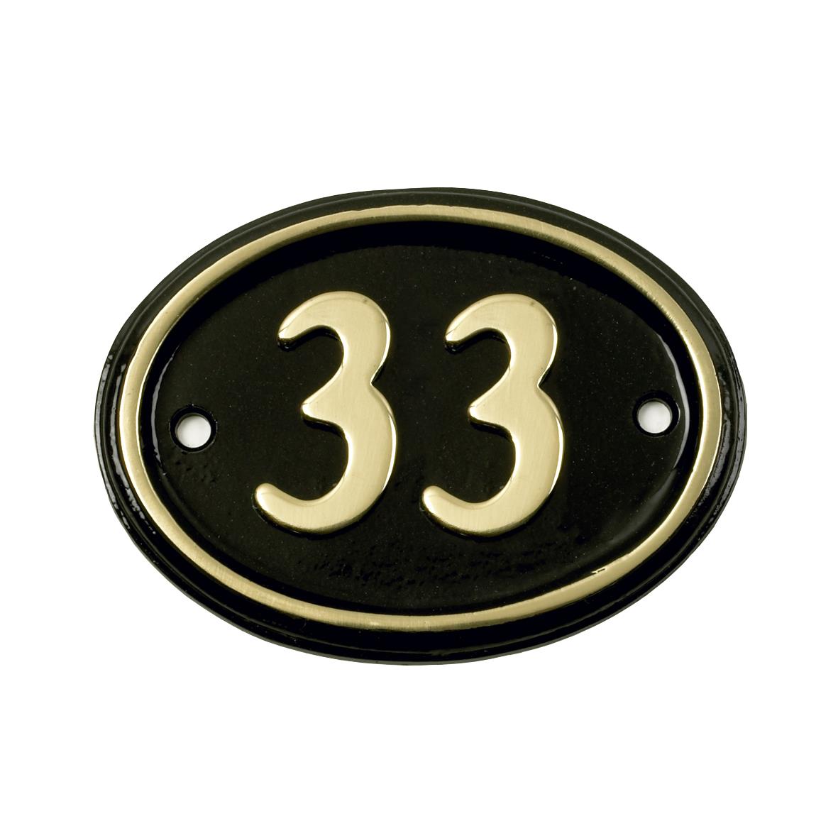 Deluxe Polished Brass & Black Oval House Number Signs 1 - 49 - Picture 42 of 58