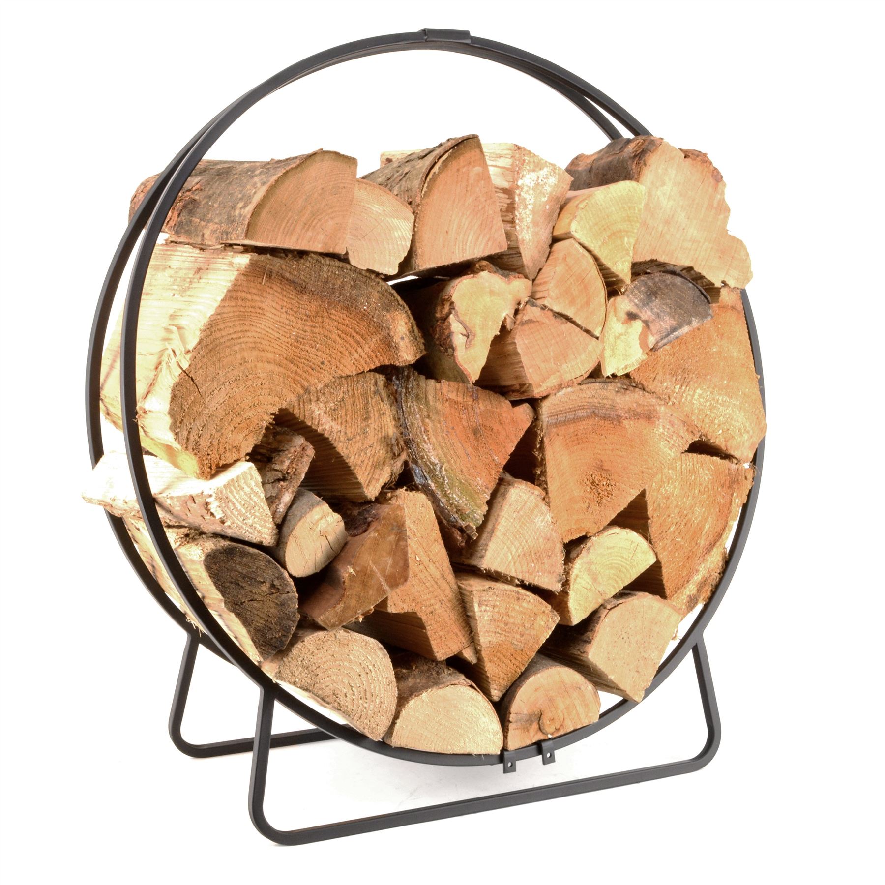 Nouveau 65 Cm Métal Noir Circulaire Log Support cheminée stockage Fireside