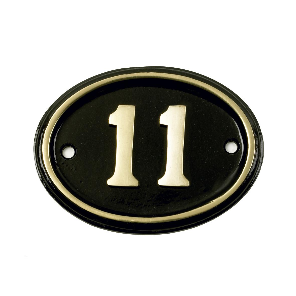 Deluxe Polished Brass & Black Oval House Number Signs 1 - 49 - Picture 16 of 58