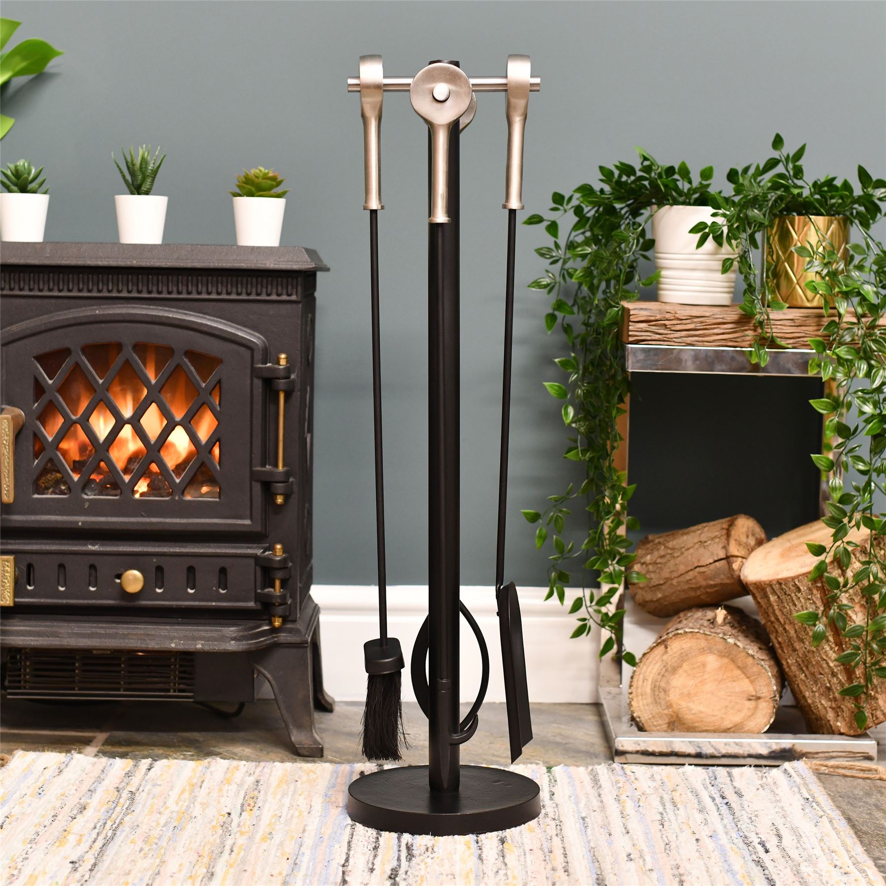 Modern Fireside Companion Set Fire Place Tool Set with Aluminium