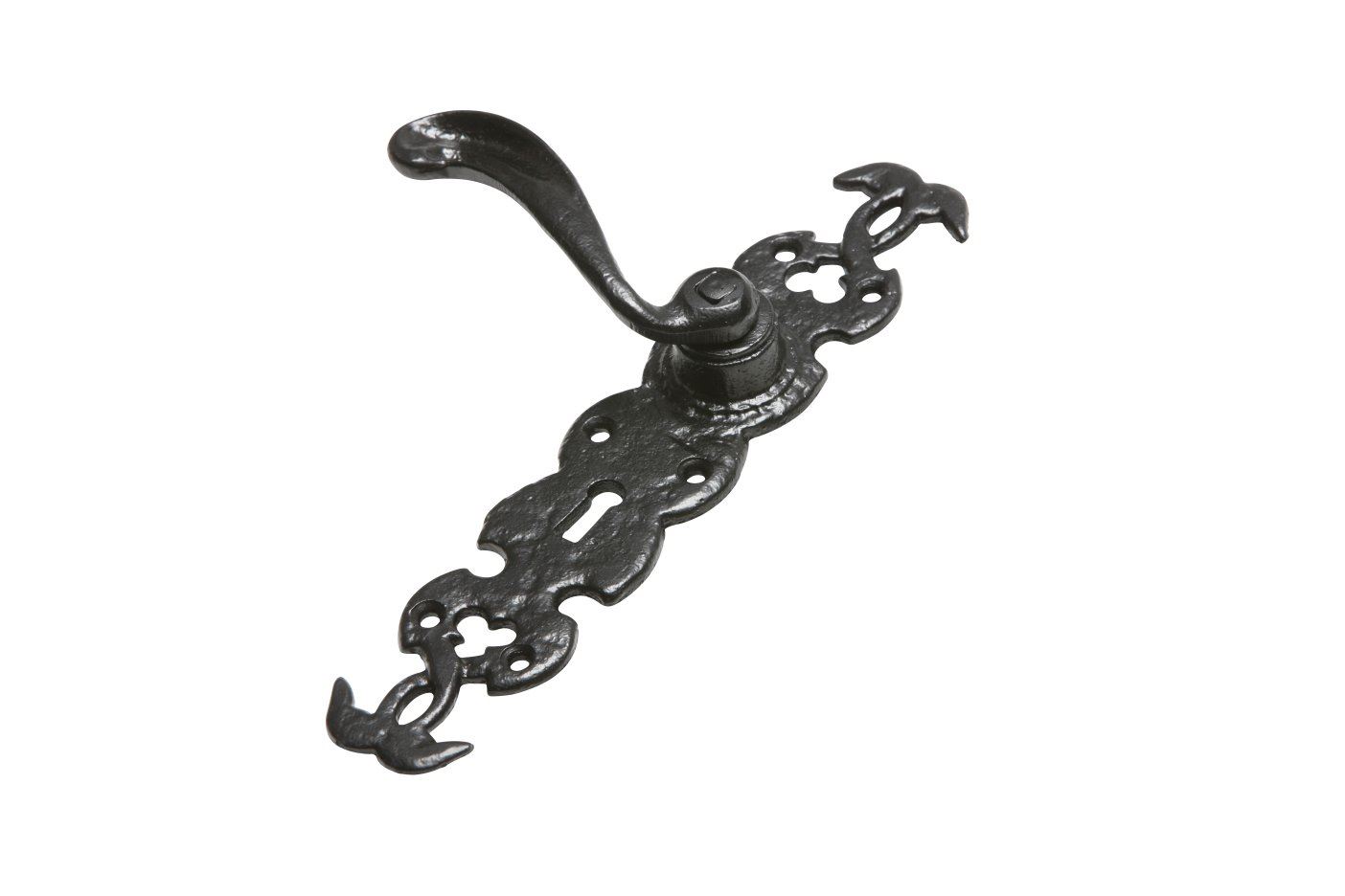 Deluxe Ornate Black Iron Door Lever Lock Handle Set 5055066703797 eBay