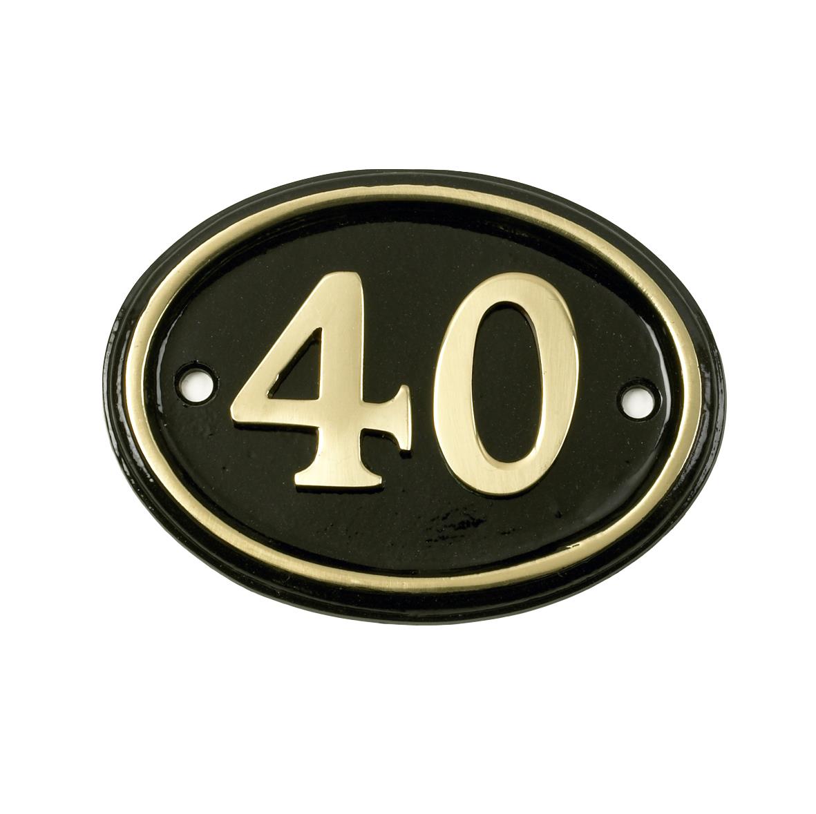Deluxe Polished Brass & Black Oval House Number Signs 1 - 49 - Picture 49 of 58