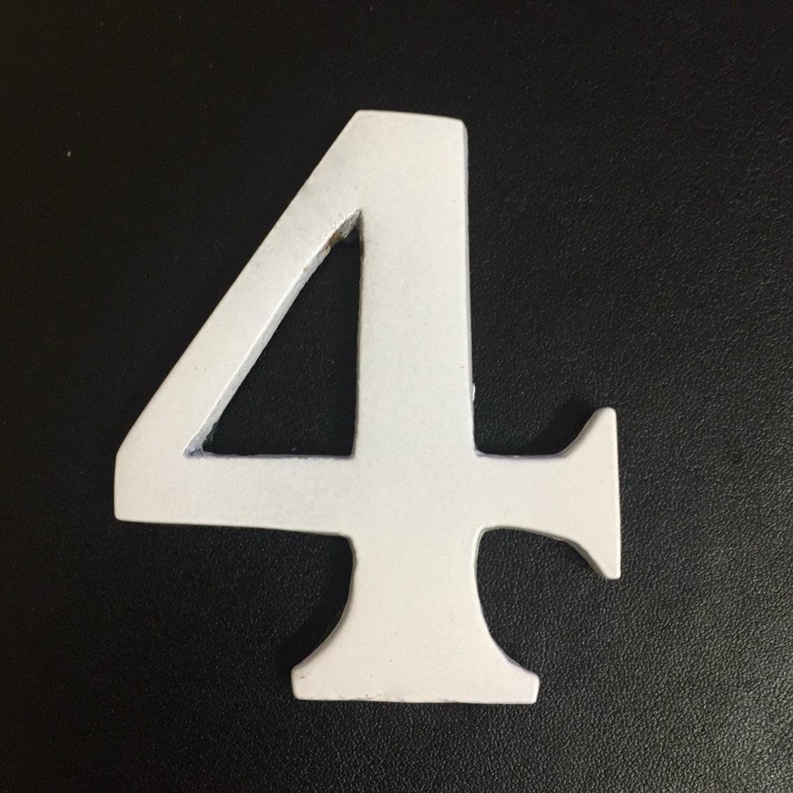 1.5 - 2 Inch Self Adhesive Numbers & Letters Solid Brass White Powder Coated - Picture 35 of 40