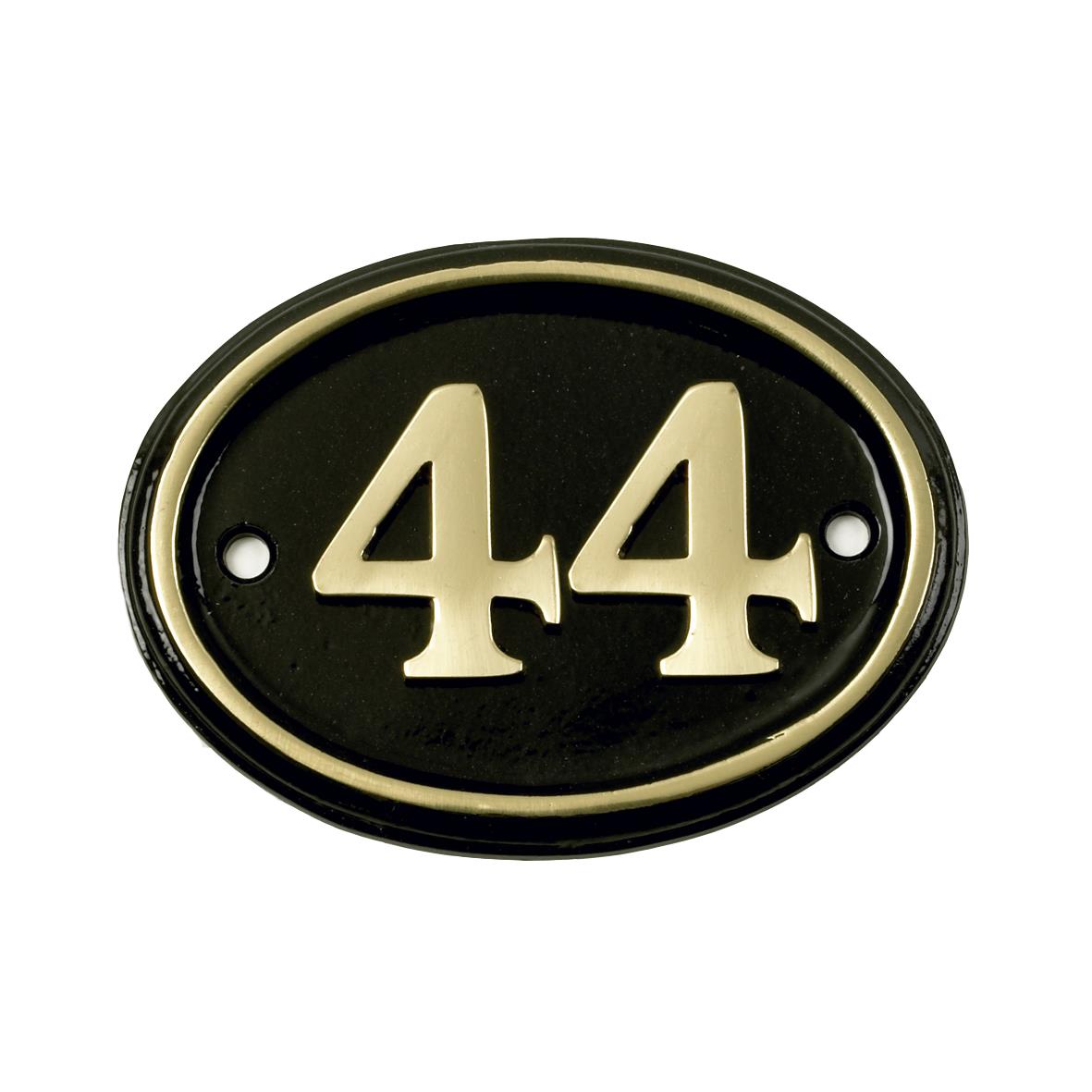 Deluxe Polished Brass & Black Oval House Number Signs 1 - 49 - Picture 53 of 58