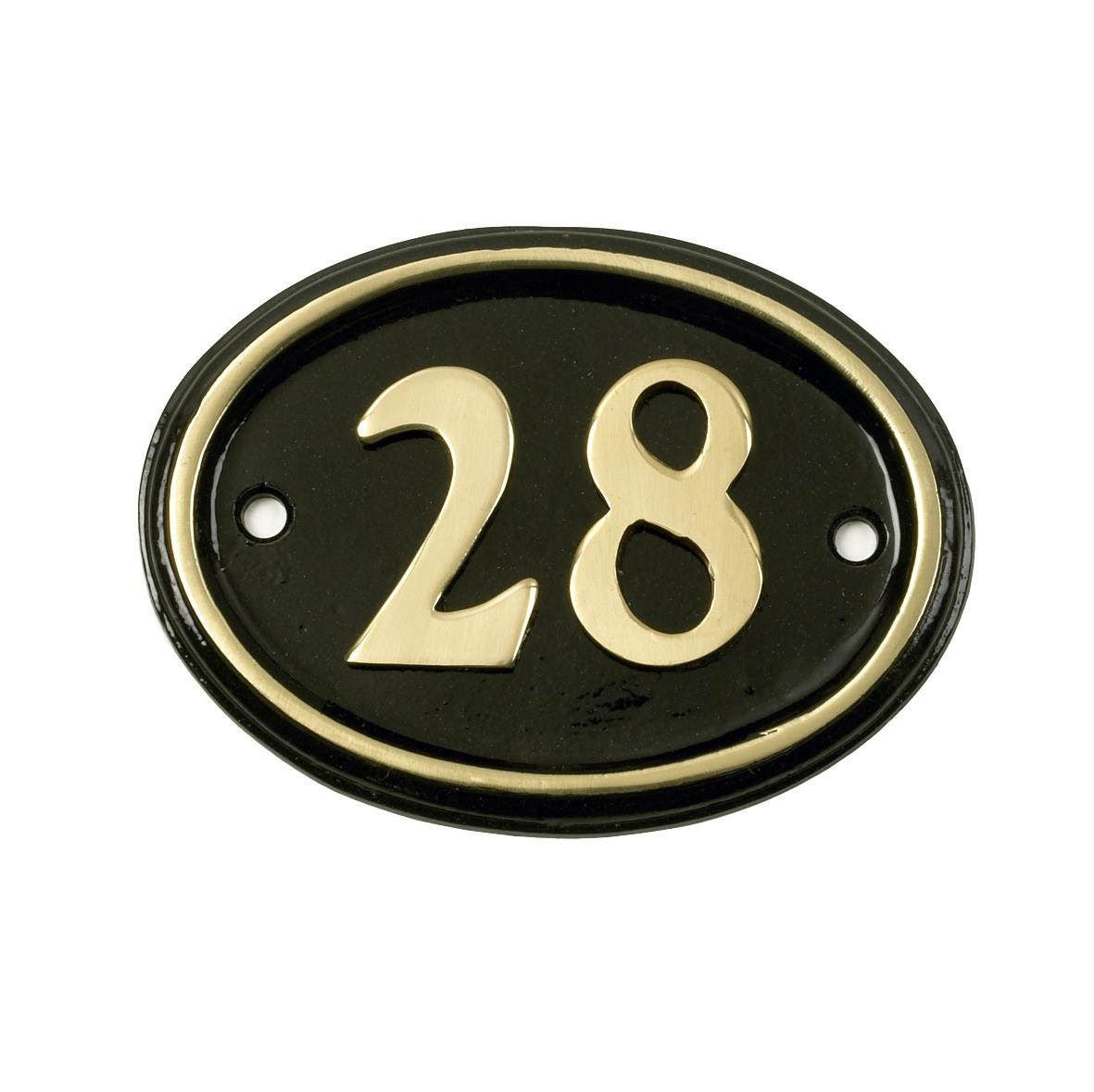 Deluxe Polished Brass & Black Oval House Number Signs 1 - 49 - Picture 37 of 58