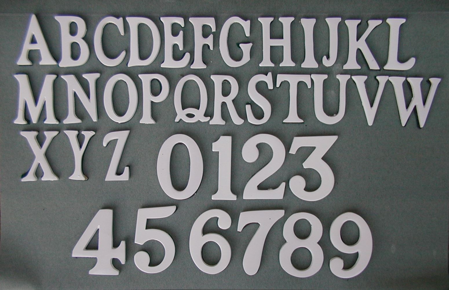 1.5 - 2 Inch Self Adhesive Numbers & Letters Solid Brass White Powder Coated - Picture 32 of 40