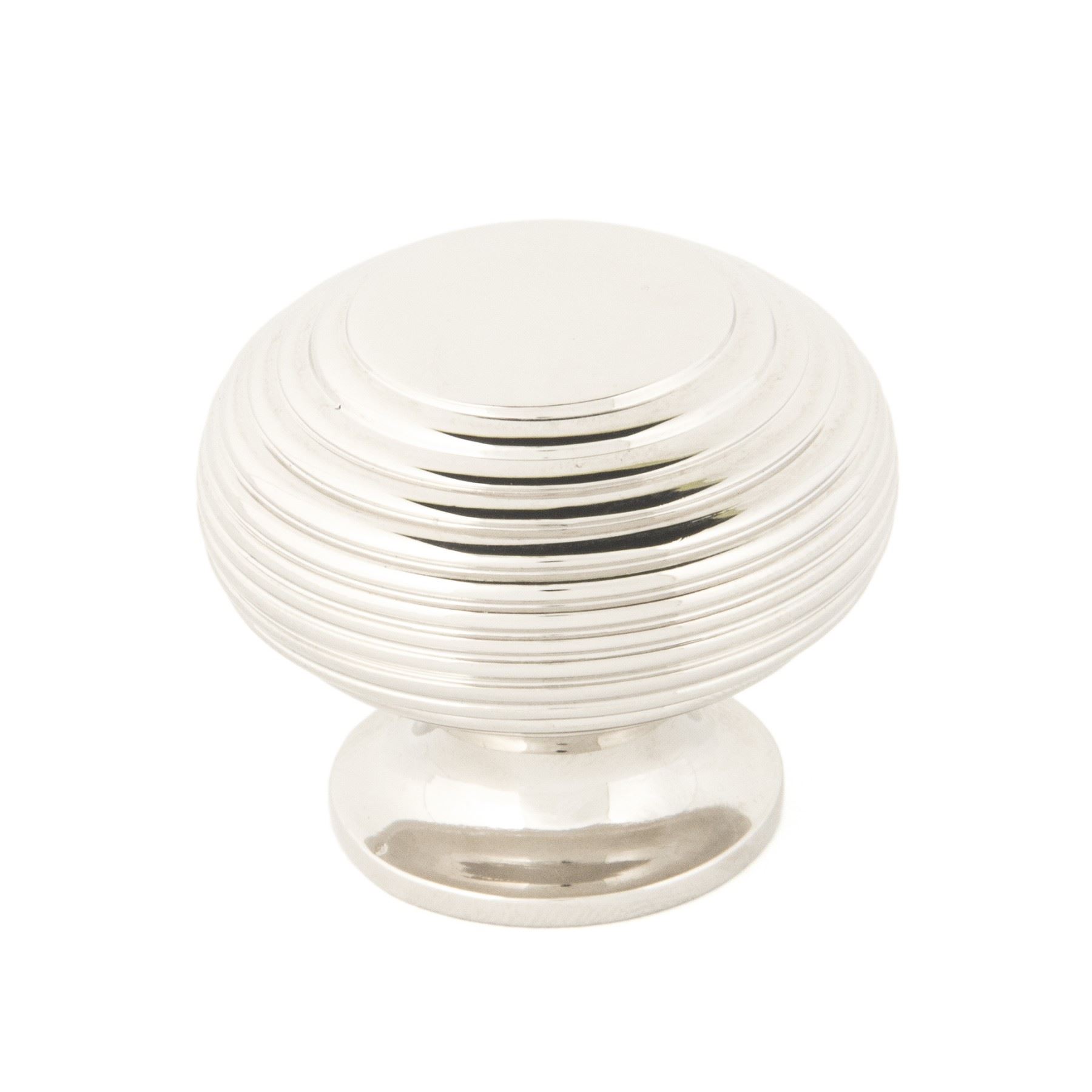 40mm Polished Nickel Ribbed Beehive Design Knob Handle