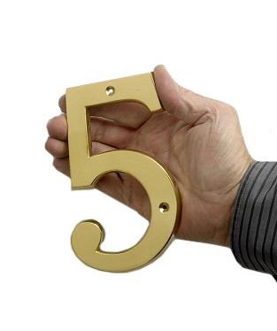 Deluxe 6" / 150mm Solid Brass House Numbers House Sign Front Door Numbers - Picture 8 of 13