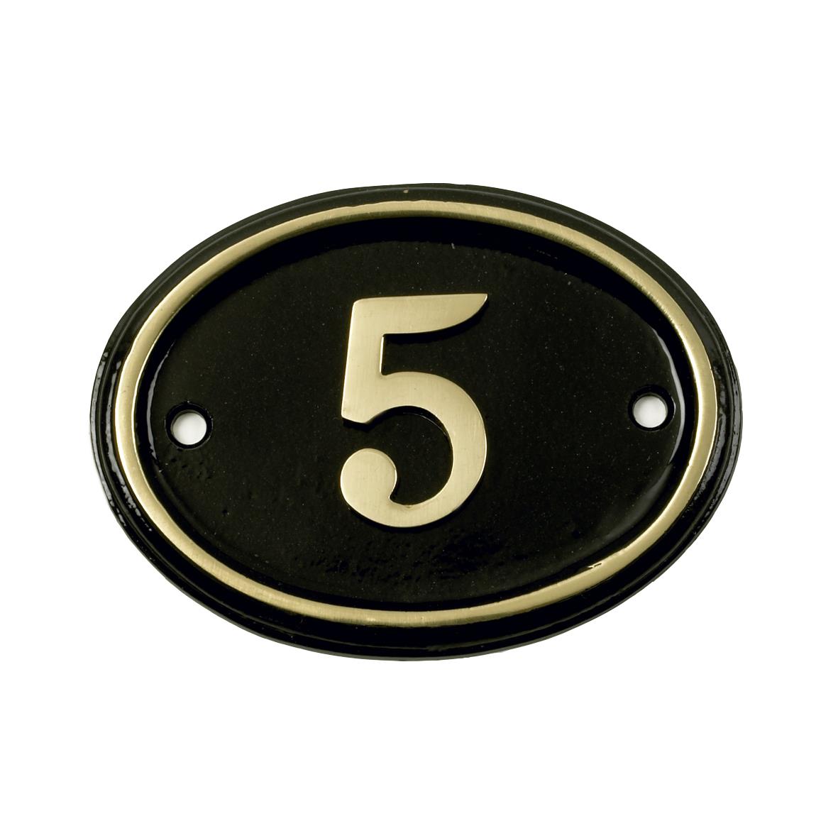 Deluxe Polished Brass & Black Oval House Number Signs 1 - 49 - Picture 10 of 58