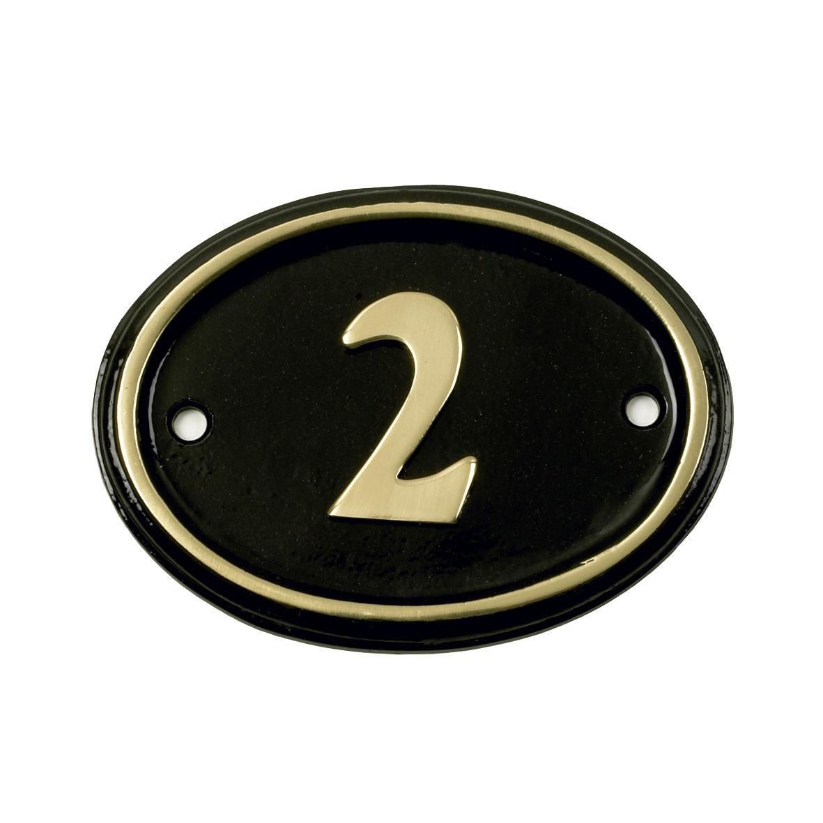 Deluxe Polished Brass & Black Oval House Number Signs 1 - 49 - Picture 7 of 58