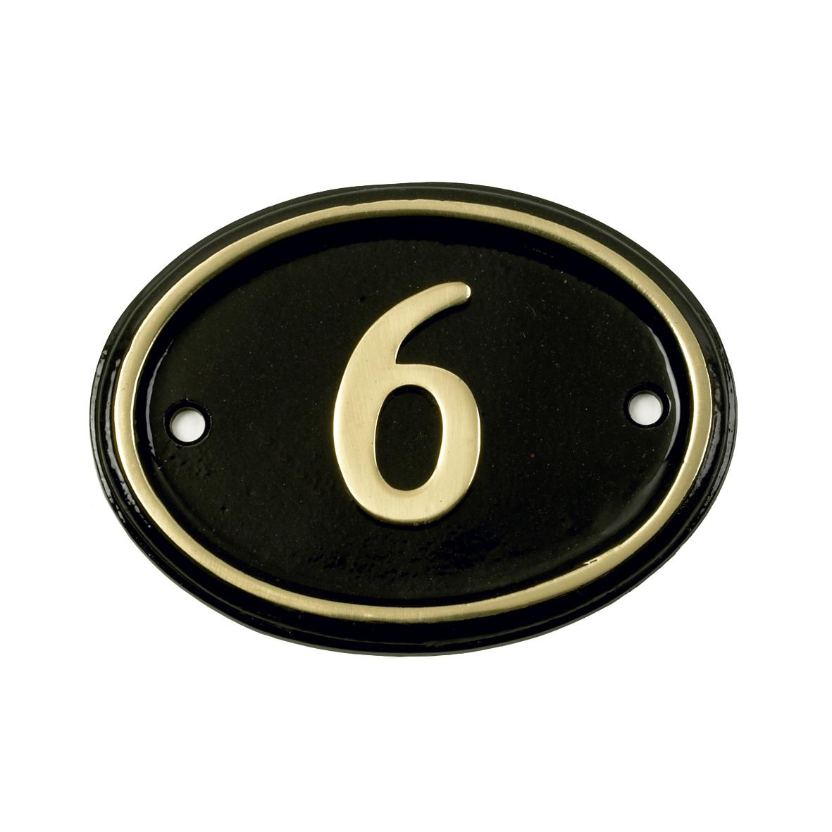 Deluxe Polished Brass & Black Oval House Number Signs 1 - 49 - Picture 11 of 58