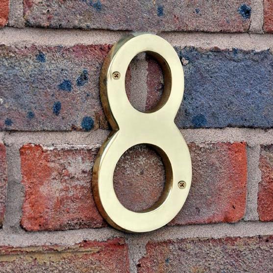 Deluxe 6" / 150mm Solid Brass House Numbers House Sign Front Door Numbers - Picture 12 of 13