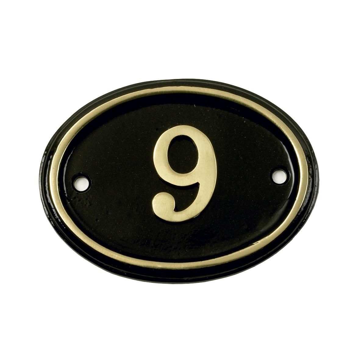 Deluxe Polished Brass & Black Oval House Number Signs 1 - 49 - Picture 14 of 58