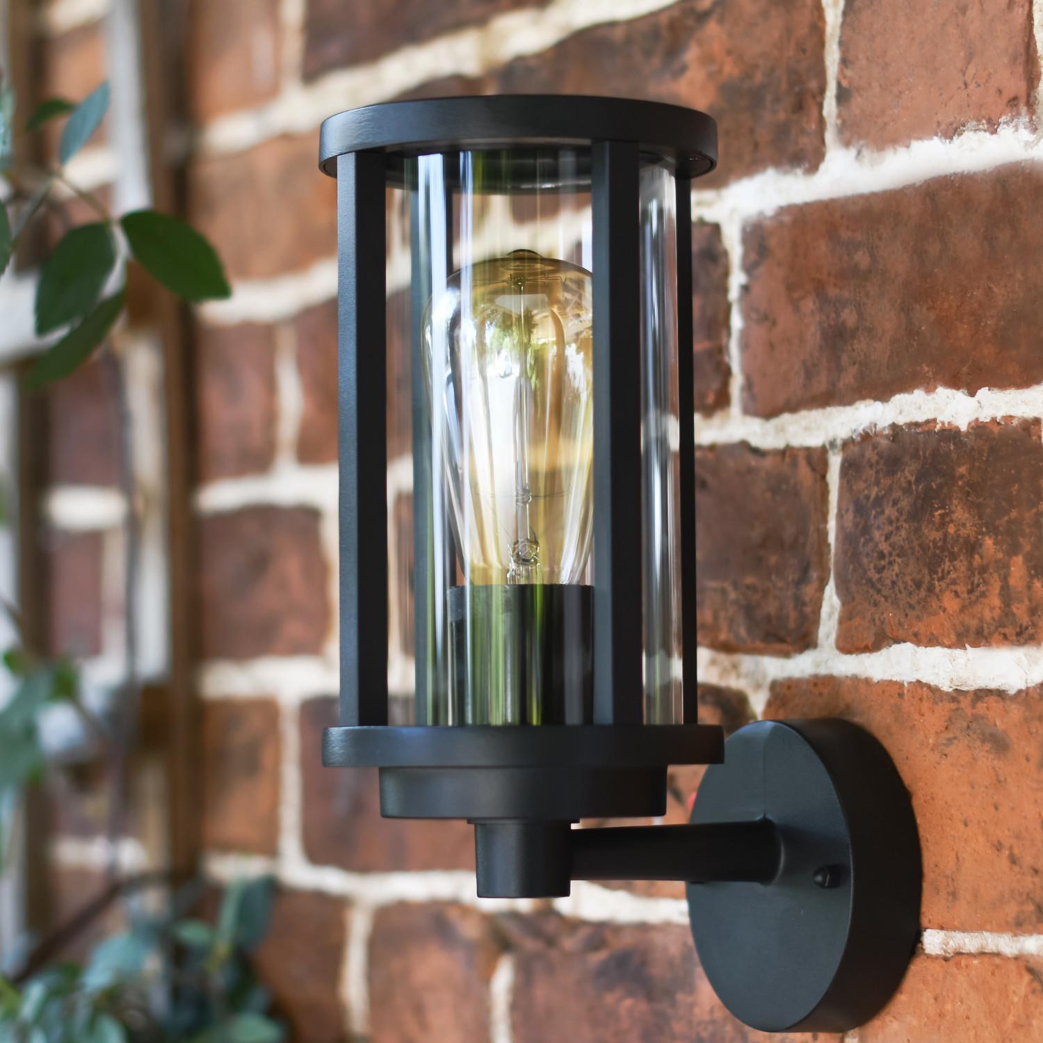 Modern Black Garden Wall Lights Outdoor Weatherproof Lighting Fixture Lanterns - Picture 5 of 8