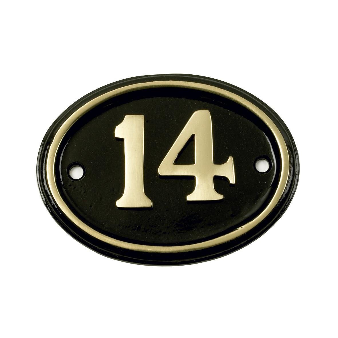 Deluxe Polished Brass & Black Oval House Number Signs 1 - 49 - Picture 19 of 58