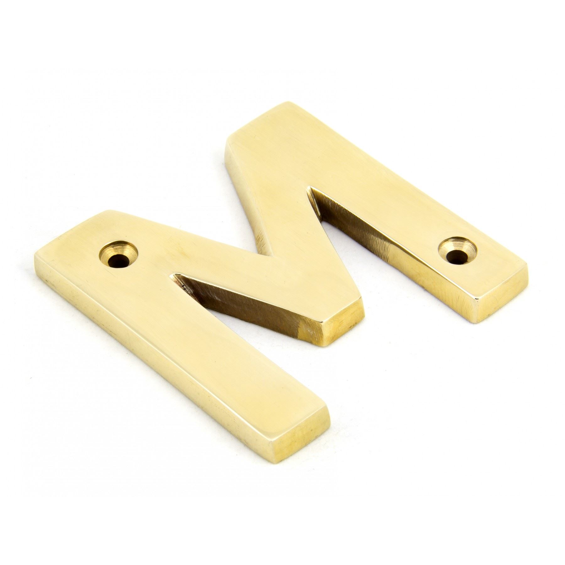 Traditional Solid Polished Brass Front Fix Letters