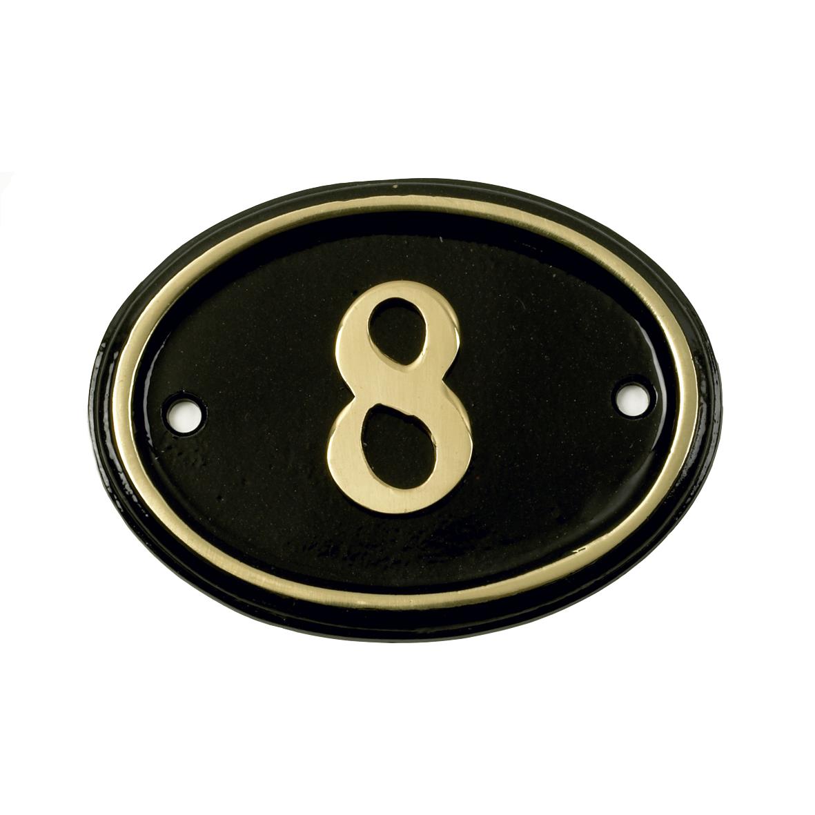 Deluxe Polished Brass & Black Oval House Number Signs 1 - 49 - Picture 13 of 58