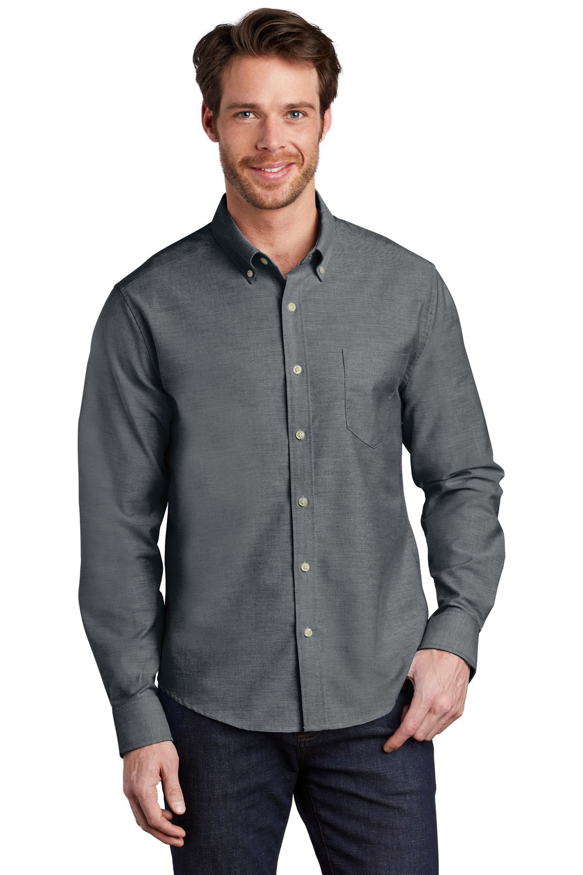 Port Authority Untucked Fit SuperPro Oxford S651 - Picture 3 of 10