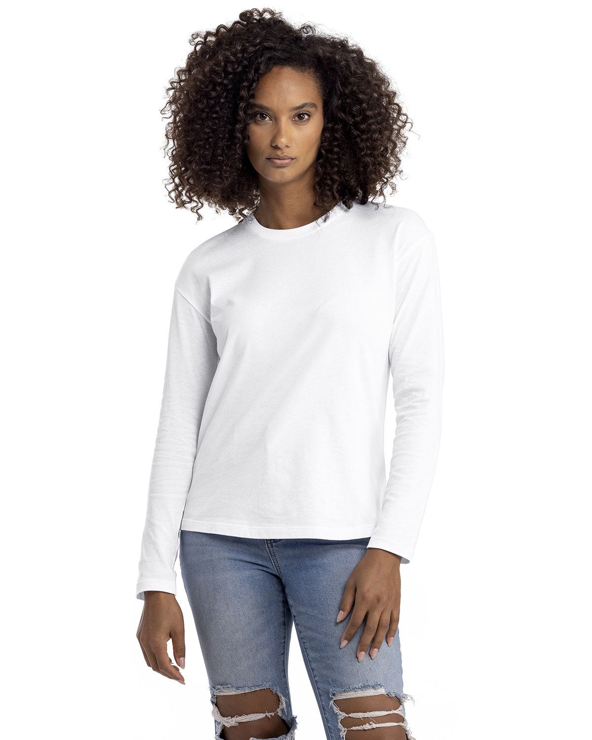 Next Level Apparel Ladies Ring-Spun Cotton Relaxed Long Sleeve T-Shirt 3911NL - Picture 18 of 20