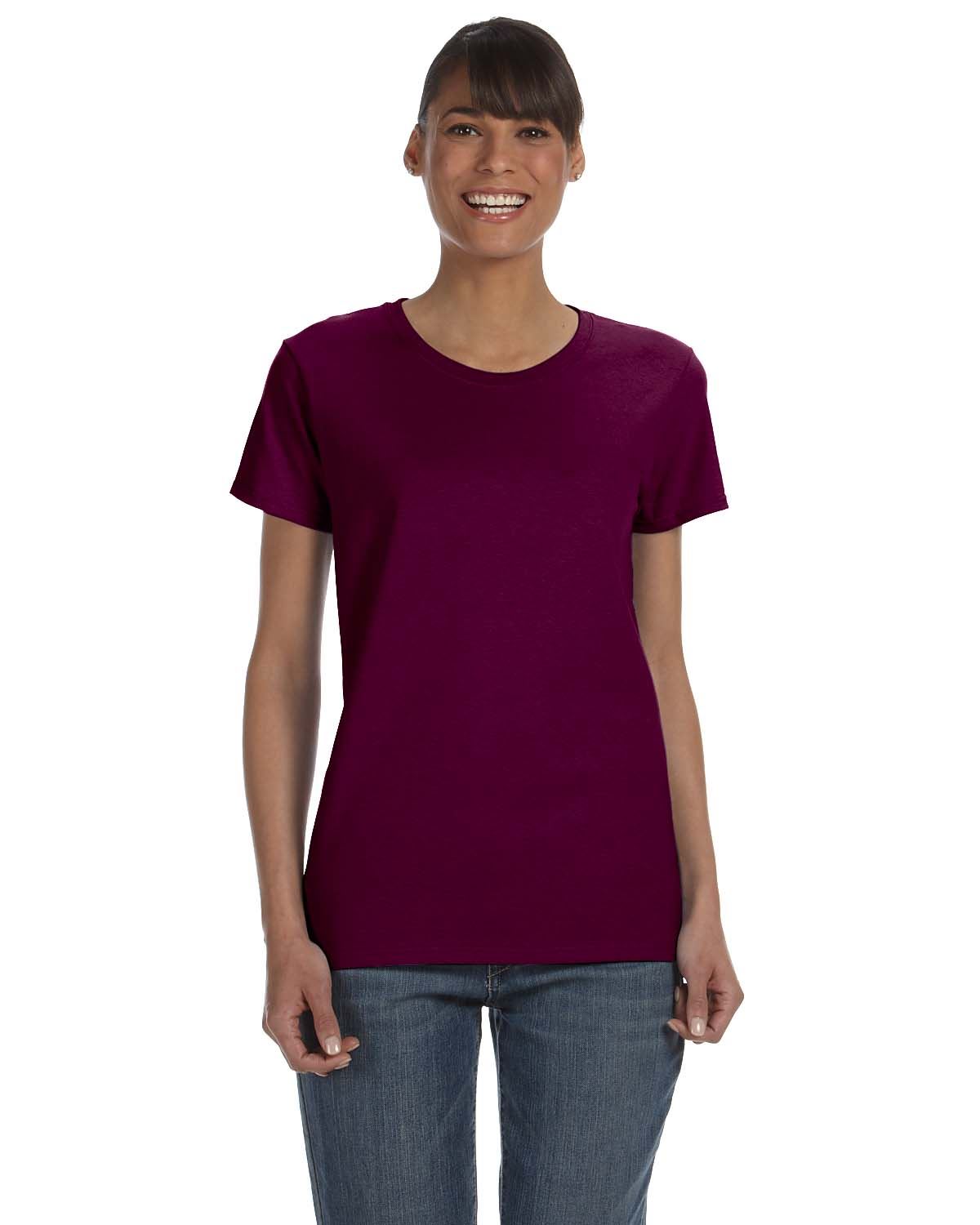 Gildan Womens T-Shirt Short Sleeves Heavy Cotton Ladies 5.3 oz Missy Fit MG500L - Picture 19 of 31