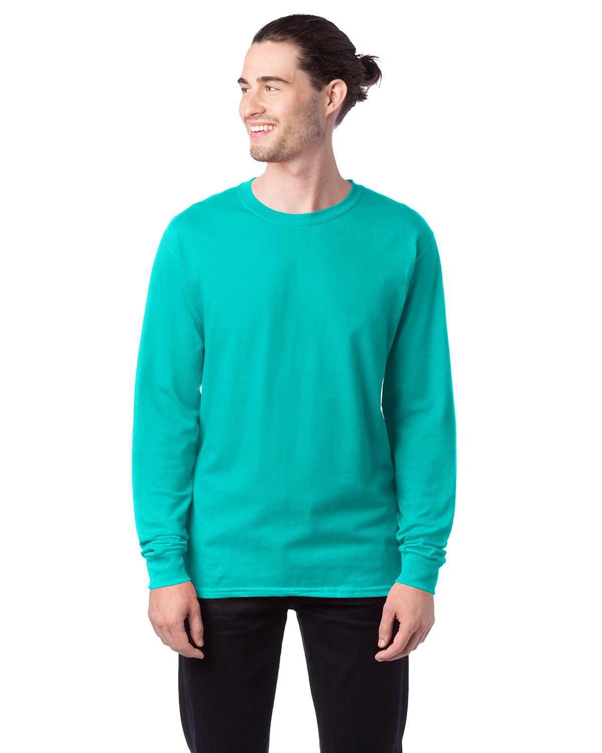 Hanes Men's ComfortSoft Essential-T 100% Cotton Long Sleeve S-3XL T-Shirt R5286 - Picture 9 of 23